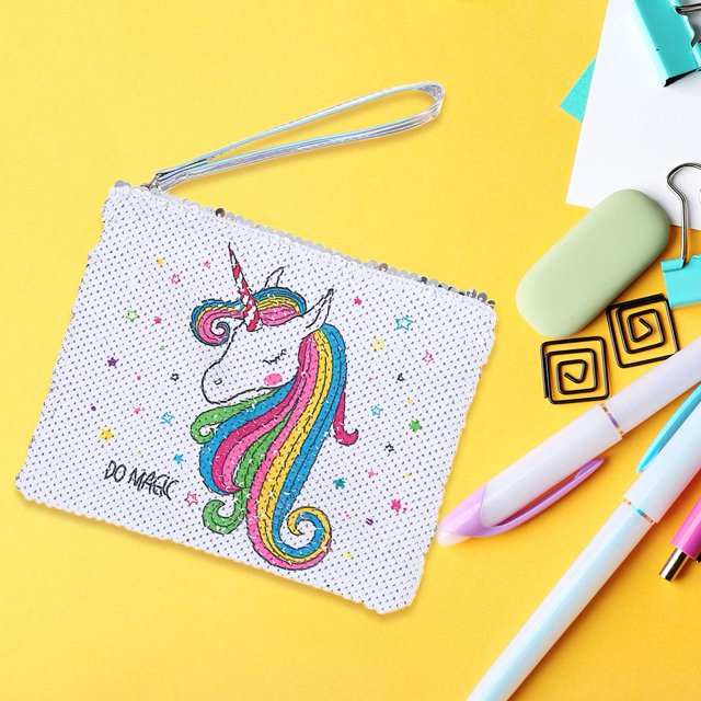 Bolsa Estuche de lápices de lentejuelas para niños y niñas con dibujos animados monedero minicartera de cosméticos Sywqhk Para Estrenar