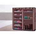 thumbnail image 4 of Tebru Shoe Rack, Double Rows 9 Lattices Combination Style Shoe Cabinet Coffee, Modular Shoe Cabinet, Shoe Organizer, 4 of 9