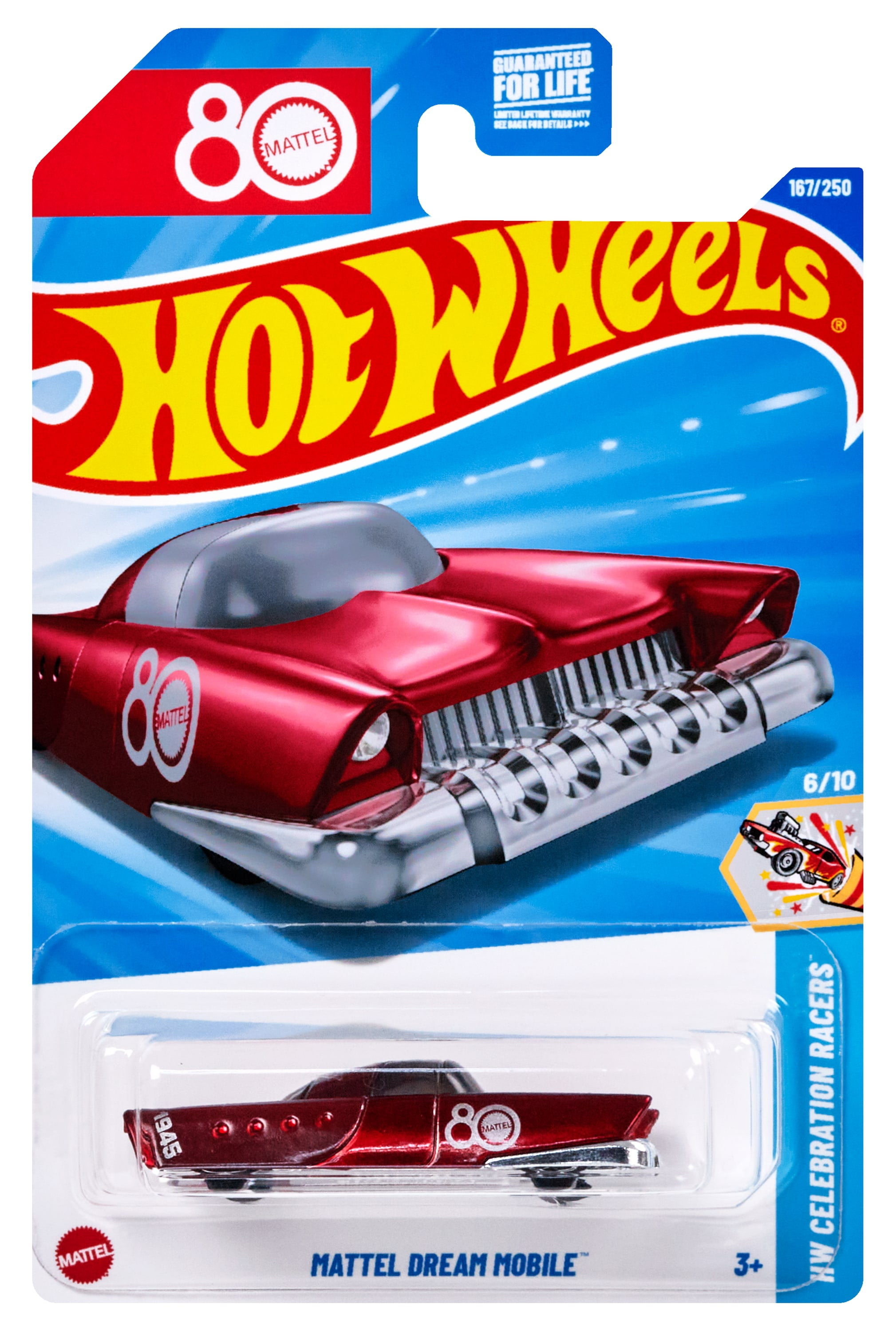 Hot Wheels Mattel Dream Mobile, Collectible, 1:64 Scale Toy Car Celebrating Mattel’s 80th Anniversary