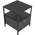 thumbnail image 3 of Sorbus Classic Open Shelf Nightstand with Fabric Drawer - Black Oak, 3 of 12
