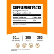BulkSupplements 5-HTP 50mg Capsules - 5-Hydroxytryptophan, Dietary Supplement - 1 Capsule per Serving, 365 Count