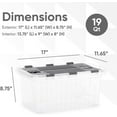 thumbnail image 2 of Superio Clear Storage Boxes with Attached Lids, Plastic Container Bins with Hinged Lids for Organizing, Stackable Crates, BPA Free, Non Toxic Organizers (6 Pack, 17"x11.65"x8.75"), 2 of 6