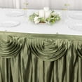thumbnail image 2 of Efavormart Sage Green Satin Double Drape Table Skirt for Kitchen Dining Catering Wedding Birthday Party Decorations Events 14ft, 2 of 11