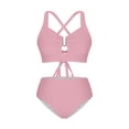 thumbnail image 4 of Ynynloco Womens Sexy 2 Piece Bikini Sets Cheeky High Cut Bathing Suit Color Block Textured U-Wire Swimsuits, 4 of 8