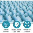 thumbnail image 3 of Twin XL Mattress Topper Egg Crate Foam Mattress Topper for Pressure Relief, Weight Distribution & Enhanced Airflow Dorm Bed Mattress Topper 2 Inch - Improved Comfort & Alignment- Blue, 3 of 6