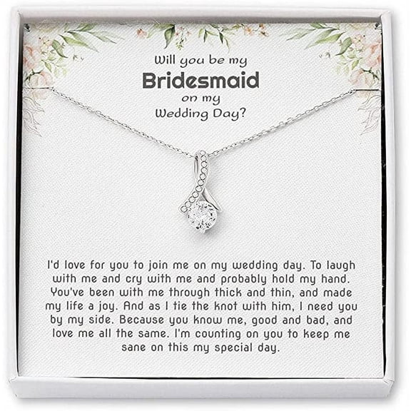 Will You Be My Bridesmaid, Bridesmaid Proposal Necklace with Message Card, Wedding Gifts
