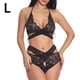 thumbnail image 1 of Conjunto de ropa interior de malla de encaje para mujer Lencería sexy Ropa de dormir Ropa de dormir, Negro, L seitruly XX000073-10, 1 of 7