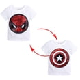 thumbnail image 1 of Spider-man Capitán América Camiseta de manga corta Niños Niño Lentejuelas Camiseta Verano Casual TopsWhite4-5Years, 1 of 4