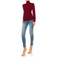 thumbnail image 2 of Women's Long Sleeve Turtleneck Semi Fitted Knitted Pullover Sweater Tops, 2 of 4