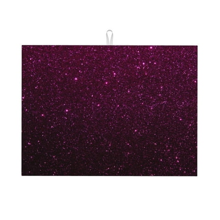 

Kdxio Dark Purple Glitter for Dish Drying Mat 24*18 inch Absorbent Dish Drainer Kitchen Counter Large Size Dish Drying Pad for Countertops Draining Racks