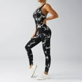 thumbnail image 4 of Lenpel Workout Jumpsuits for Women Sleeveless Tie Dye Backless Slimming Yoga Romper Seamless Athletic Overalls, 4 of 5