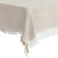thumbnail image 4 of REGALWOVEN Square Tablecloth Cotton Linen Table Cover with Tassels for Dining Table Khaki 71"x71", 4 of 5