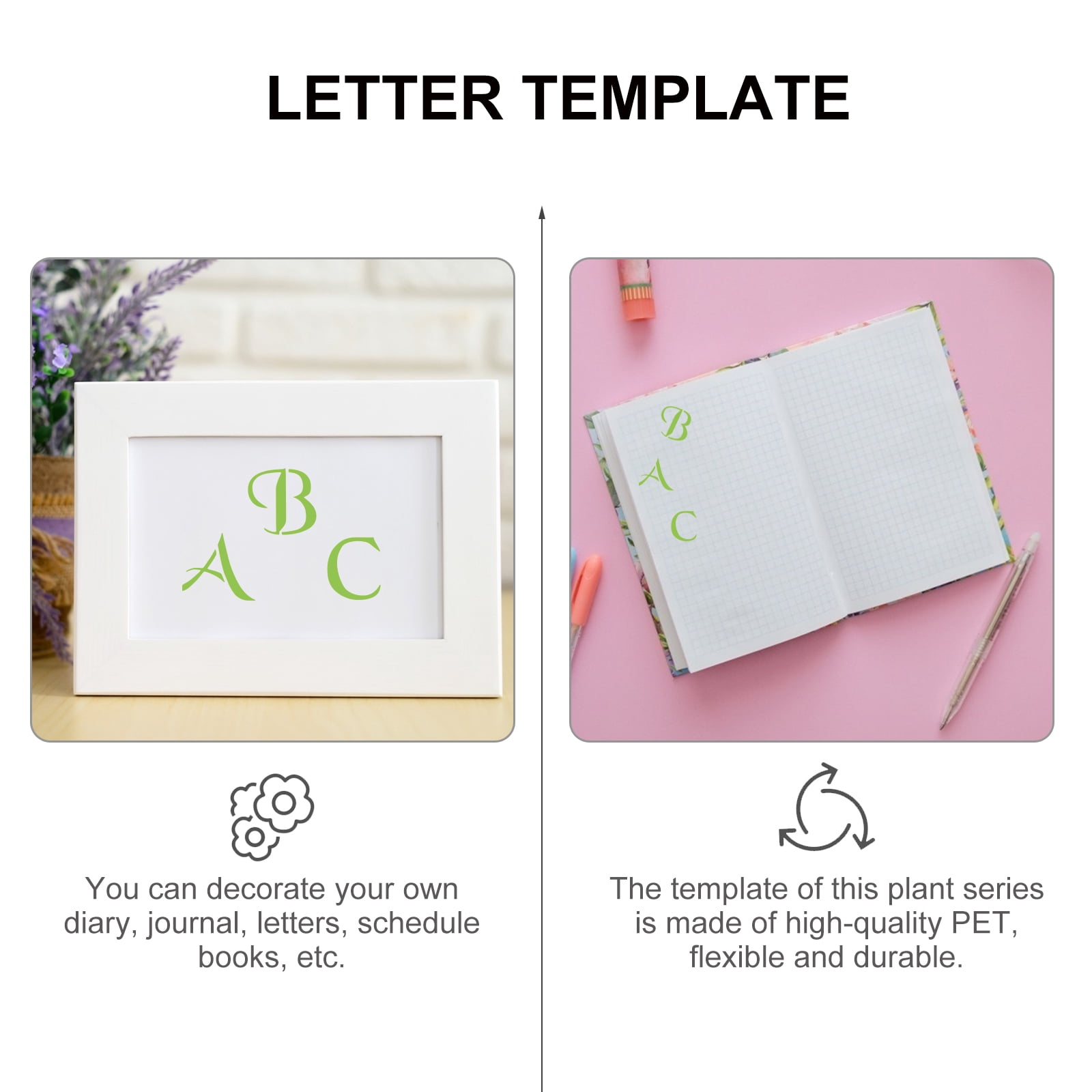 Raindrops 36-Piece Productivity Stencil Set with Alphabet Templates for Journals and Planners
