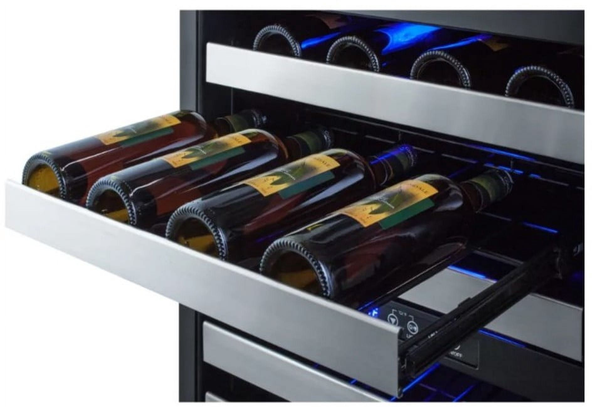 Summit Appliance ALWC532PNR 31.63 x 23.5 x 23.38 in. Built-In Under-Counter ADA Compliant Dual Zone Wine Cellar, White cabinet