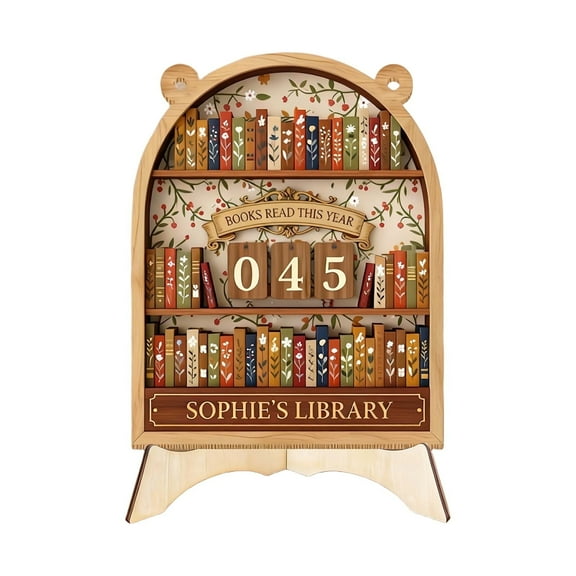 Book Gifts for Book Lovers & Readers - Personalized Books Read Tracker, Books Read This Year Counter, Bookish Home Decor for Bookworms (Christmas Valentines Gift)