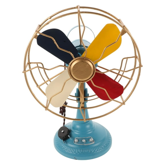 ELAYARD Vintage Metal Fan Model Decorative Retro Tabletop Ornament for Home Adornment
