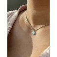 thumbnail image 3 of Women's Green Stone Necklace,Charm 18k Gold Plated Stainless Steel Snake Chain Jewelry Bling Drop Pendant Choker Necklaces for Girls, 3 of 4