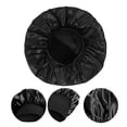thumbnail image 3 of Bowknot Summer Elegant Curly Hair Bonnet for Women Girl Bonnets Cap Satin Single Layer,Black,1Pack, 3 of 5