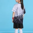 thumbnail image 4 of Zpanxa Boys Summer Outfits Kids Gradient Basketball Suit Set Training Kit Sweat Absorbing Side Pockets Sports Suit 7 Years, 4 of 4
