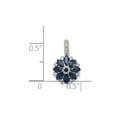 thumbnail image 3 of 2/3 Carat (Ctw) Blue Sapphire Flower Pendant Necklace in Sterling Silver with Chain, 3 of 5