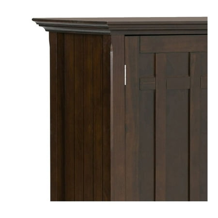 Simpli Home - Bedford Sideboard Buffet and Wine Rack - Dark Chestnut Brown