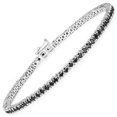 thumbnail image 2 of Genuine Black Diamond Bracelet 5.40 Carat in Sterling Silver 18K Gold Plated Gift For Her, 2 of 6
