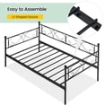 thumbnail image 4 of Twin Size Daybed Frame Heavy Duty Metal Slats Mattress Foundation Platform Sofa Bed with Headboard for Bedroom, Black (Daybed), 4 of 9