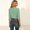 thumbnail image 4 of Kezqiaxn Womens Tops Summer Checkered Short Sleeve V-Neck Yoga Y2K Shirts Blouses for Women Dressy Casual Fashion Clothing, 4 of 7
