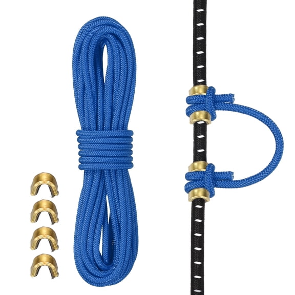 Uxcell Archery D Loop Rope, Bow String D Loop Rope with Brass Nock Points 10 ft & Blue -Fitting for (Compound Bow Strings)