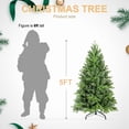 thumbnail image 2 of Artificial 5ft Green Christmas Tree with 756 PE/PVC Mixed Branch Tips, memory wire+iron wire, Hinged Premium & Foldable Base for Indoor Holiday Decorating, 2 of 6