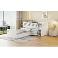 thumbnail image 3 of L-shaped Space-Saving Twin Loft and Twin Platform Bed with 7 Drawers and Full Guardrails(WHITE), 3 of 9