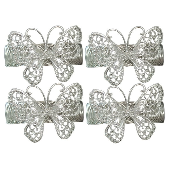 AUQ 4Pcs Curtain Tie Backs for Curtains,2*2*2" Tie Backs for Curtains,Curtain Holder,Silver