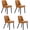 Pu in Brown, variant on MINCETA Dining Chair,Morden Wood Leg Upholstered Kitchen Chair Set of 2,PU in Cream White