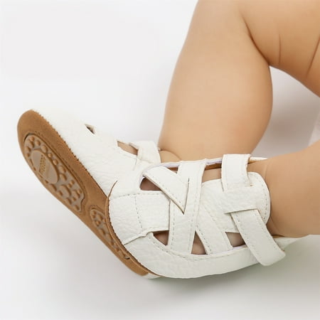 

Hunpta Kids Sandals Toddler Kids Boys Baby Hollow Out Soild Color Non-Slip First Walkers Prewalker Sandals 0-18M