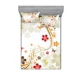 thumbnail image 2 of Ambesonne Floral Fitted Sheet & Pillow Sham Set, Swirling Florets Botany, Twin, Multicolor, 2 of 3