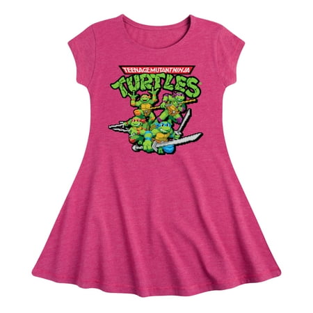 

Teenage Muntant Ninja Turtle - Gaming Group And Logo - Toddler And Youth Girls Fit And Flare Dress