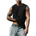 thumbnail image 2 of Fnnxeal Mens Tank Tops, Casual Tank Tops for Men Summer Shirts with Stretch Crew Neck Sleeveless Black Tops Size 3XL, 2 of 4