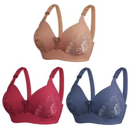 Itsame 3 Pack Everyday Sports Bra Set womens Full Support Bra Comfortable Breathable Wireless Comfort Bralette Set Multicolor Size XL