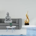 thumbnail image 2 of 2 Statues Monkey Figurine Buddha Sculpture Abstract Fire Resin Material for Indoor Outdoor Meditation Home Office Decor, 2 of 8