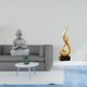 thumbnail image 2 of Estatua de mono, figura de Buda, escultura abstracta de fuego, adorno en miniatura, artesanía de resina de arenisca, adecuada para sala de estar, escr, 2 of 8