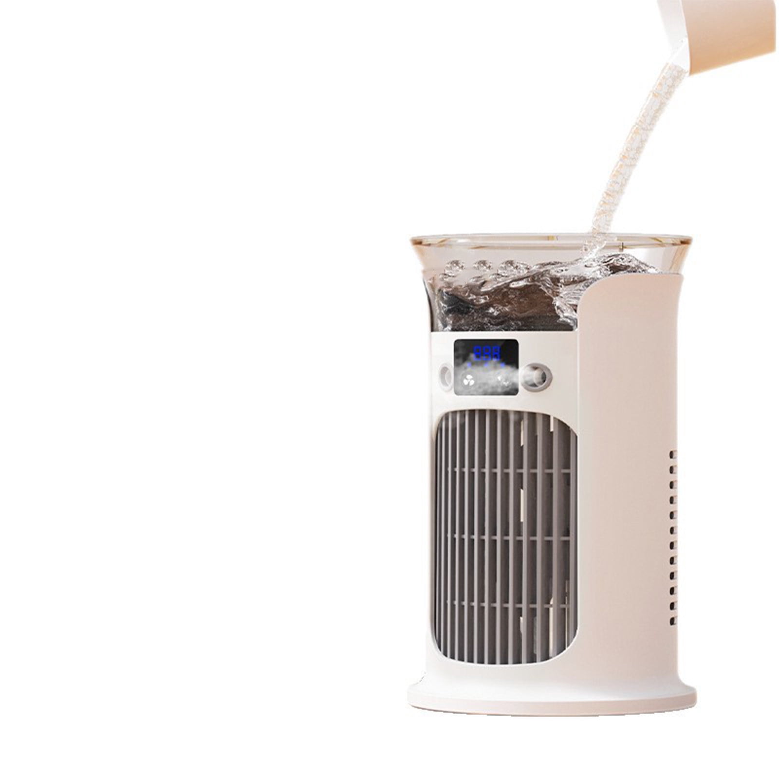 Portable Evaporative Air Cooler,USB Charging,3-Speed Desktop Air Conditioner,7-Color LED Light,Humidification Function for Home