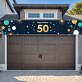 thumbnail image 4 of Glamorous Glittery 50th Birthday Banner with Gold Balloons Crowns Stars and Cakes Backdrop Party Decoration Supplies Photography Props for Birthday Parties Photo Booths Celebrations, 4 of 7