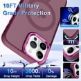 thumbnail image 4 of Translucent Matte Case for iPhone 15 Pro Max Case[Compatible with Magsafe] Magnetic Slim Fit Shockproof Anti-Scratch Full Body Protective Phone Case for 15 Pro Max-Red, 4 of 12