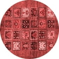 thumbnail image 1 of Ahgly Company Indoor Round Abstract Red Modern Area Rugs, 4' Round, 1 of 4