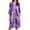 Purple-Printed, variant on Ekouaer Zipper Robes for Women 3/4 Sleeves Housecoat Soft Nightgowns Sleepwear Mumu House Dresses with Pockets S-XXL