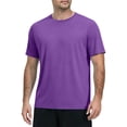thumbnail image 3 of Inglocry Men's UPF 50+ Swim Shirts Short Sleeve, Sun Protection Quick Dry Rash Guard, Water T-Shirt for Surfing Fishing Beach Purple 3XL, 3 of 7
