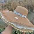 thumbnail image 3 of QASIEATN Daily Wear Sun Hats for Women New Women's Wide Brimmed Hat with Trim Summer Sun Hat Fall Fashion Accessories, 3 of 6