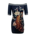 thumbnail image 4 of CEHVOM Robe d'Été pour Femme à Épaules Droites, Manches Courtes, Imprimé Floral, 4 of 6
