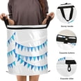 thumbnail image 3 of 50L Extra Large Popup Hamper Collapsible Laundry Basket With Zippered Lid 15.7x18.5in Blue Gradient Celebration, 3 of 7