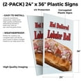 thumbnail image 2 of Hot Buttered Lobster Roll (2-PACK) 24" x 36" Plastic Signs | Sign Insert 4mm Corrugated Plastic Signs Storefront Window Poster, 2 of 2